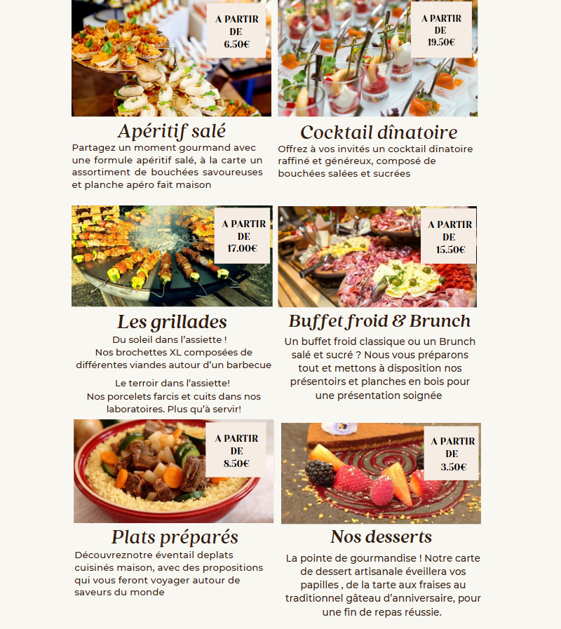 Nos formules à Emporter